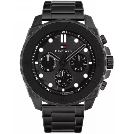 Tommy Hilfiger Morgan zegarek męski czarny z czarną tarczą 1710690
