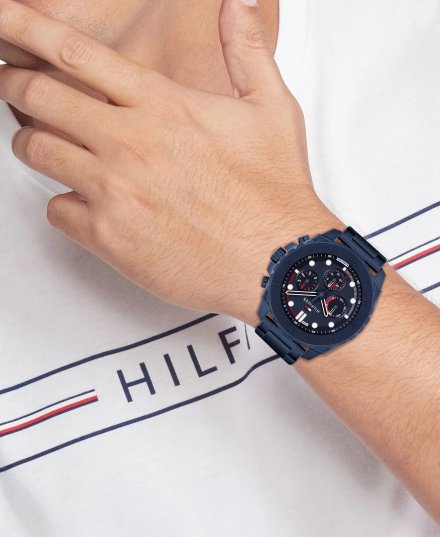 Tommy Hilfiger Morgan zegarek męski granatowy z granatową tarczą 1710691