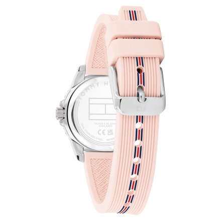 Tommy Hilfiger Teens zegarek dziecięcy srebrny na różowym pasku 1720052