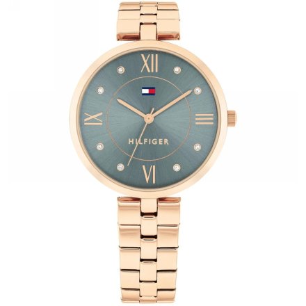 Tommy Hilfiger Ella zegarek damski różowozłoty z szarą tarczą 1782686