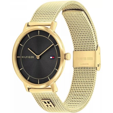Tommy Hilfiger Tea zegarek damski złoty z czarną tarczą 1782739