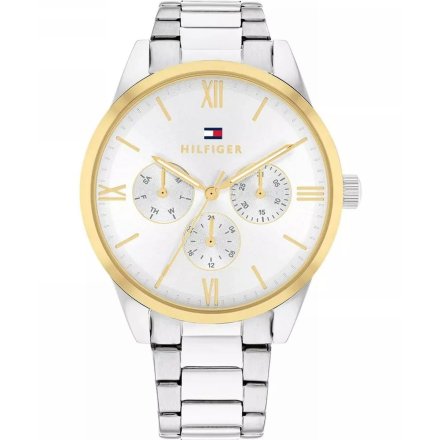 Tommy Hilfiger Camille zegarek damski srebrno-złoty ze srebrną tarczą 1782744