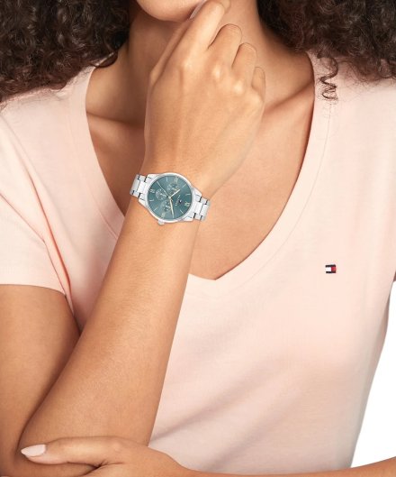 Tommy Hilfiger Camille zegarek damski srebrny z niebieską tarczą 1782745