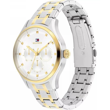 Tommy Hilfiger Gianna zegarek damski srebrno-złoty z białą tarczą 1782750