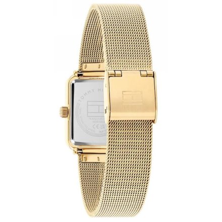 Tommy Hilfiger Tea Tank zegarek damski złoty z pierścieniem z cyrkonii 1782791