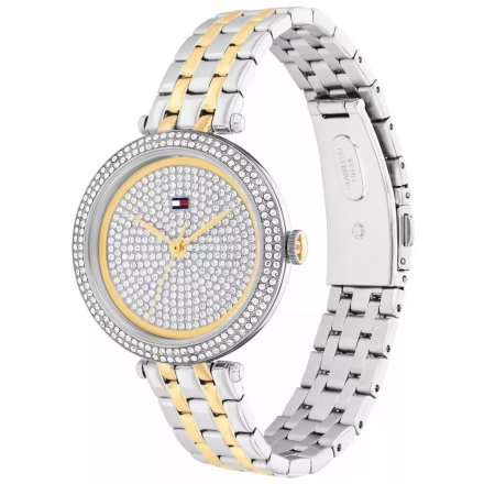 Tommy Hilfiger Natalie zegarek damski srebrno-złoty z cyrkoniami 1782760