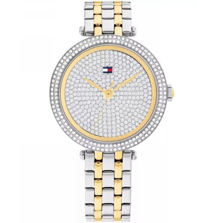 Tommy Hilfiger Natalie zegarek damski srebrno-złoty z cyrkoniami 1782760