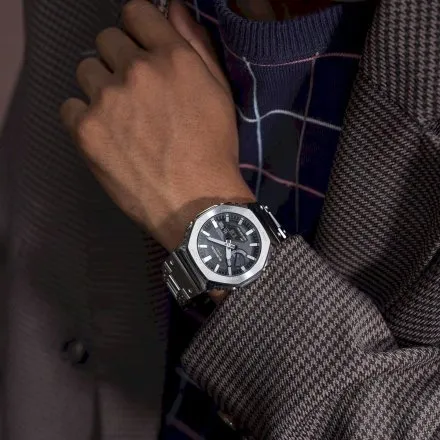 Zegarek Casio G-SHOCK 2100 Series GM-B2100SD-1AER srebrny na bransolecie