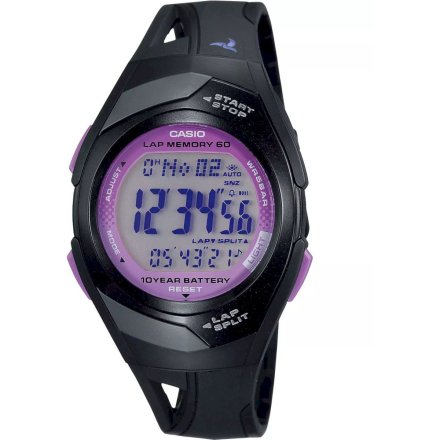 Zegarek Casio Timeless Collection Women STR-300-1CEG czarny z fioletowym akcentem