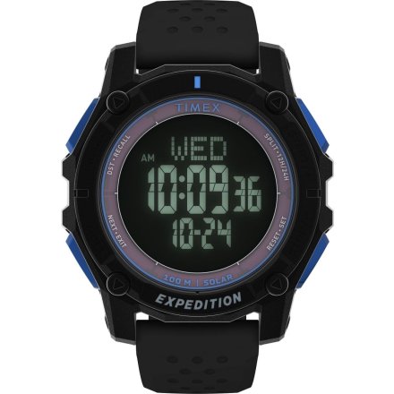 Timex Expedition Ridge Solar Chronograph TW4B33900 Zegarek męski sportowy czarny z paskiem