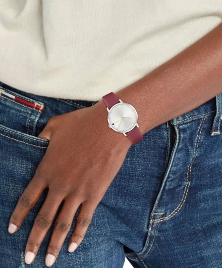 Tommy Hilfiger Pippa zegarek damski na pasku ze srebrną tarczą 1782763