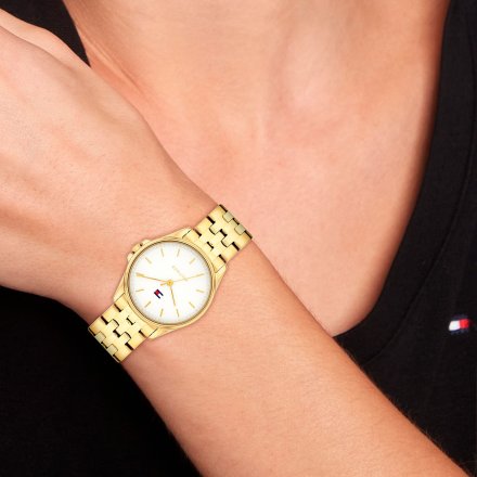 Tommy Hilfiger Jade zegarek damski złoty z białą tarczą 1782773