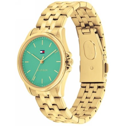 Tommy Hilfiger Jade zegarek damski złoty z zieloną tarczą 1782774