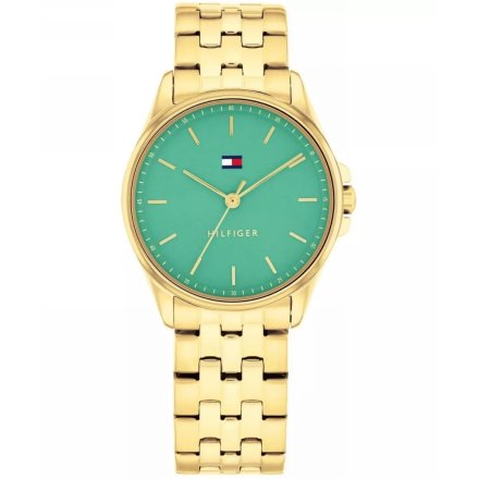 Tommy Hilfiger Jade zegarek damski złoty z zieloną tarczą 1782774
