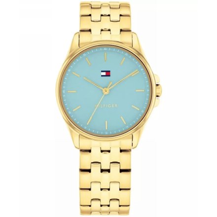 Tommy Hilfiger Jade zegarek damski złoty z niebieską tarczą 1782776