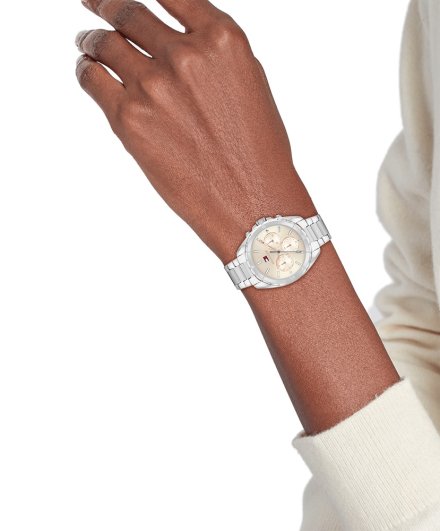 Tommy Hilfiger Mellie zegarek damski złoty z niebieską tarczą 1782783