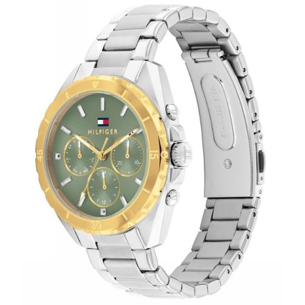 Tommy Hilfiger Mellie zegarek damski srebrny z zieloną tarczą 1782785