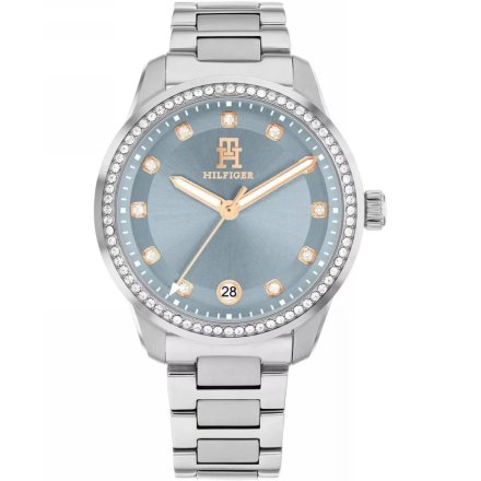 Tommy Hilfiger TH85 Crystals zegarek damski srebrny z cyrkoniami 1782795