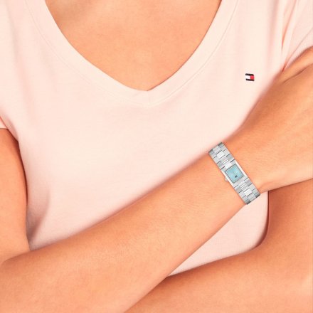 Tommy Hilfiger Ivy zegarek damski srebrny z niebieską tarczą 1782797