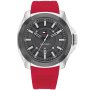 Tommy Hilfiger Windsurf zegarek męski srebrny z czerwonym paskiem 1792135