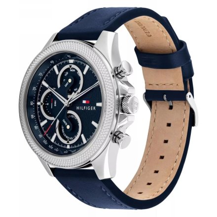 Tommy Hilfiger Clark zegarek męski srebrny z granatowym paskiem 1792165
