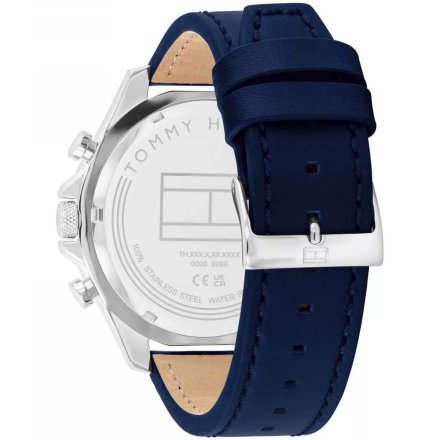 Tommy Hilfiger Clark zegarek męski srebrny z granatowym paskiem 1792165
