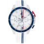 Tommy Hilfiger Bank zegarek męski srebrny z białym paskiem 1792167
