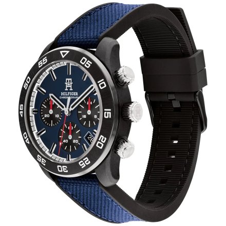 Tommy Hilfiger TH85 Chronograph zegarek męski na czarnym pasku z chronografem 1792183