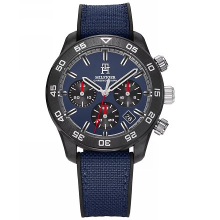 Tommy Hilfiger TH85 Chronograph zegarek męski na czarnym pasku z chronografem 1792183