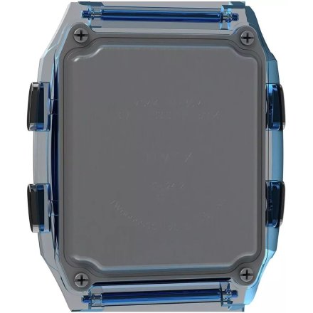 Timex Q TW2W45100 transparentny niebieski zegarek damski na pasku z wyświetlaczem