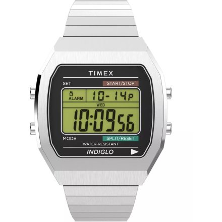 Timex T80 TW2W47700 damski zegarek srebrny z wyświetlaczem