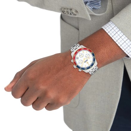 Tommy Hilfiger TH85 Chronograph zegarek męski srebrny z chronografem 1792184