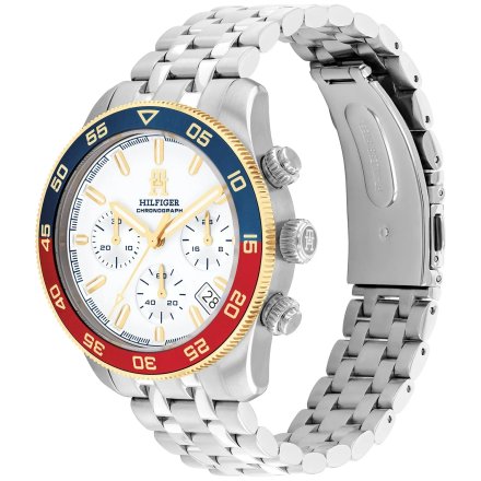 Tommy Hilfiger TH85 Chronograph zegarek męski srebrny z chronografem 1792184