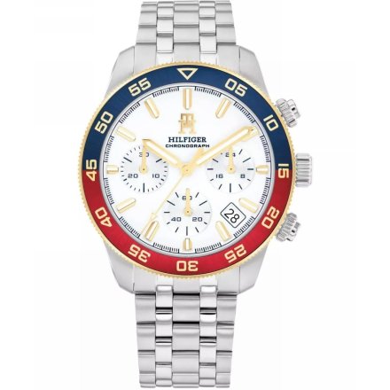 Tommy Hilfiger TH85 Chronograph zegarek męski srebrny z chronografem 1792184