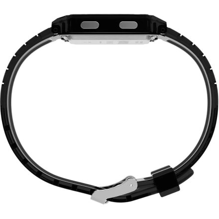 Timex Q Fortnite TW2W96500 transparentny czarny zegarek na pasku z wyświetlaczem