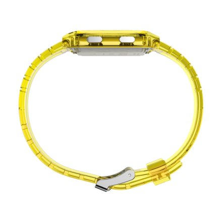 Timex Q Fortnite TW2W96600 transparentny żółty zegarek na pasku z wyświetlaczem