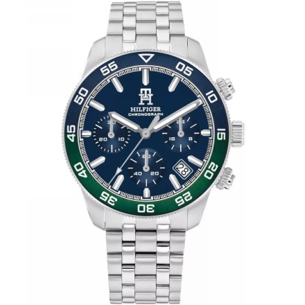 Tommy Hilfiger TH85 Chronograph zegarek męski srebrny z chronografem 1792185