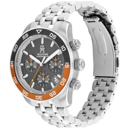 Tommy Hilfiger TH85 Chronograph zegarek męski srebrny z chronografem 1792186