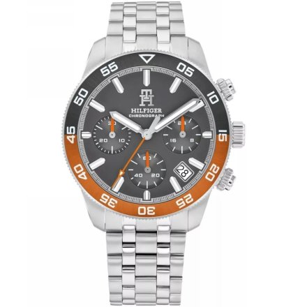 Tommy Hilfiger TH85 Chronograph zegarek męski srebrny z chronografem 1792186