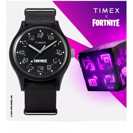 Timex MK1 X Fortnite TW2W97000 czarny z parcianym paskiem