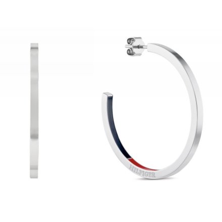 Tommy Hilfiger Layered Enamel kolczyki damskie srebrne 2780811