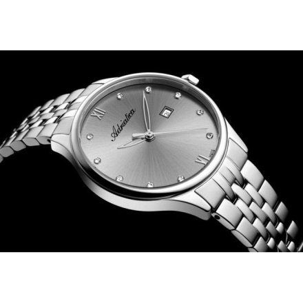 Zegarek damski Adriatica srebrny z datownikiem  A3547.5187Q Swiss Made