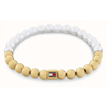 Tommy Hilfiger Semi-Precious Beads bransoletka damska biało-złota 2780962