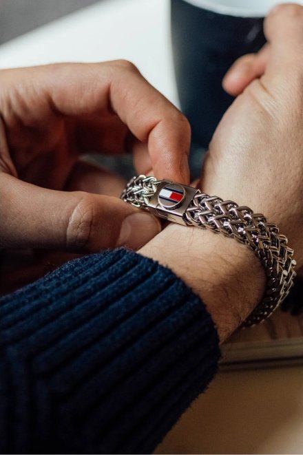 Tommy Hilfiger bransoletka męska stalowa srebrna 2790245