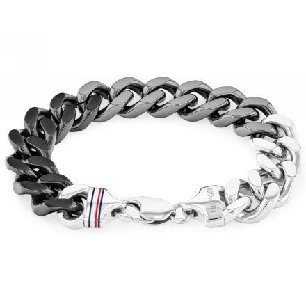 Tommy Hilfiger Chain Links bransoletka męska stalowa czarna srebrna 2790514