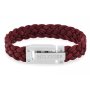 Tommy Hilfiger Flat Braided Leather bransoletka męska skórzana bordowa 2790519