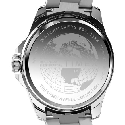 Timex Essex Day & Date TW2W92700 Męski zegarek srebrny na bransolecie