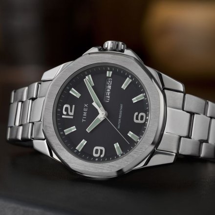 Timex Essex Day & Date TW2W92700 Męski zegarek srebrny na bransolecie
