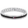 Tommy Hilfiger bransoletka męska srebrno-czarna 2790643