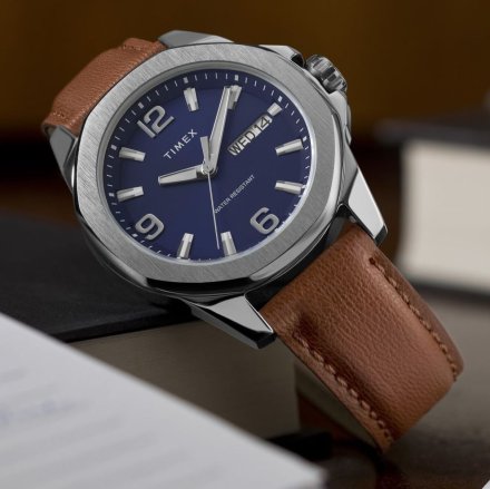 Timex Essex Day & Date TW2W92800 Męski zegarek srebrny na pasku